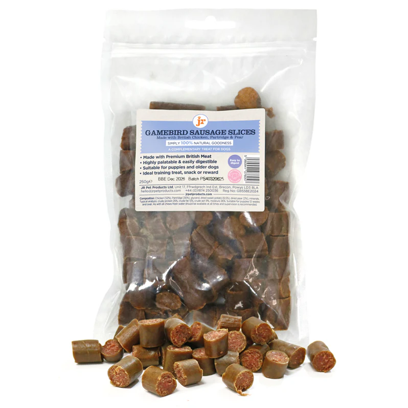 JR Pets British Game bird Sausages 250g pack