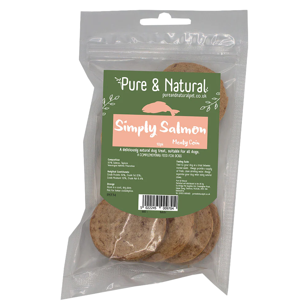 Pure & Natural Simply Salmon Meat Coins 85g pack