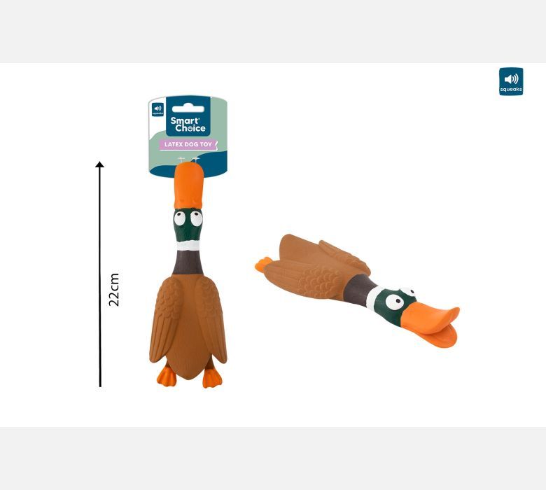 Smart Choice Squeaky Latex Duck Dog Toy
