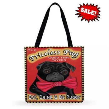 Black Pug Tote Bag RRP £12 