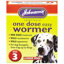 Johnsons One Dose Wormer Size 3 Large Dog