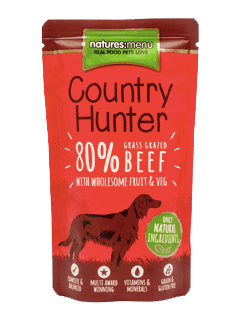 Natures Menu Country Hunter Grass Grazed Beef Pouches Dog Food 6 x 150g