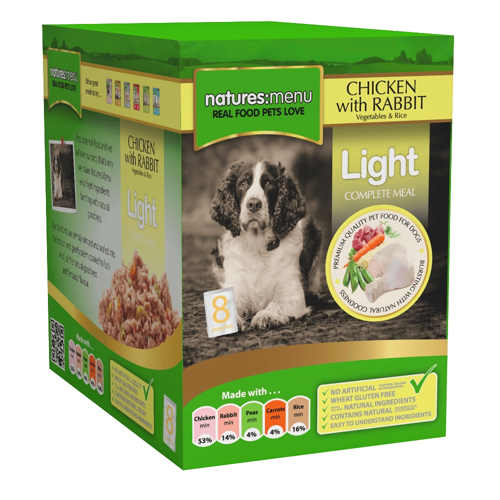 Natures Menu Dog Food Pouch Light Chicken with Rabbit 8 x 300g