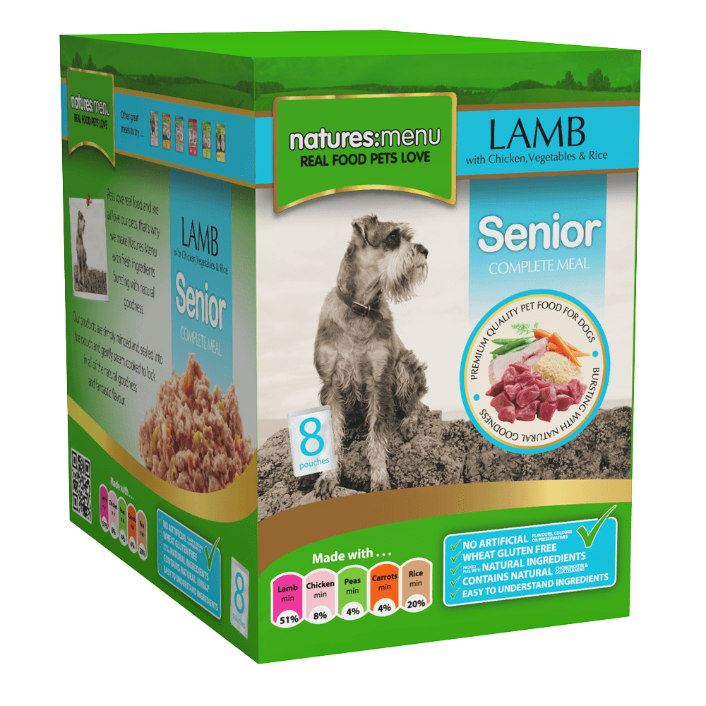 Natures Menu Senior Dog Food Pouch Lamb with Chicken 8x300g