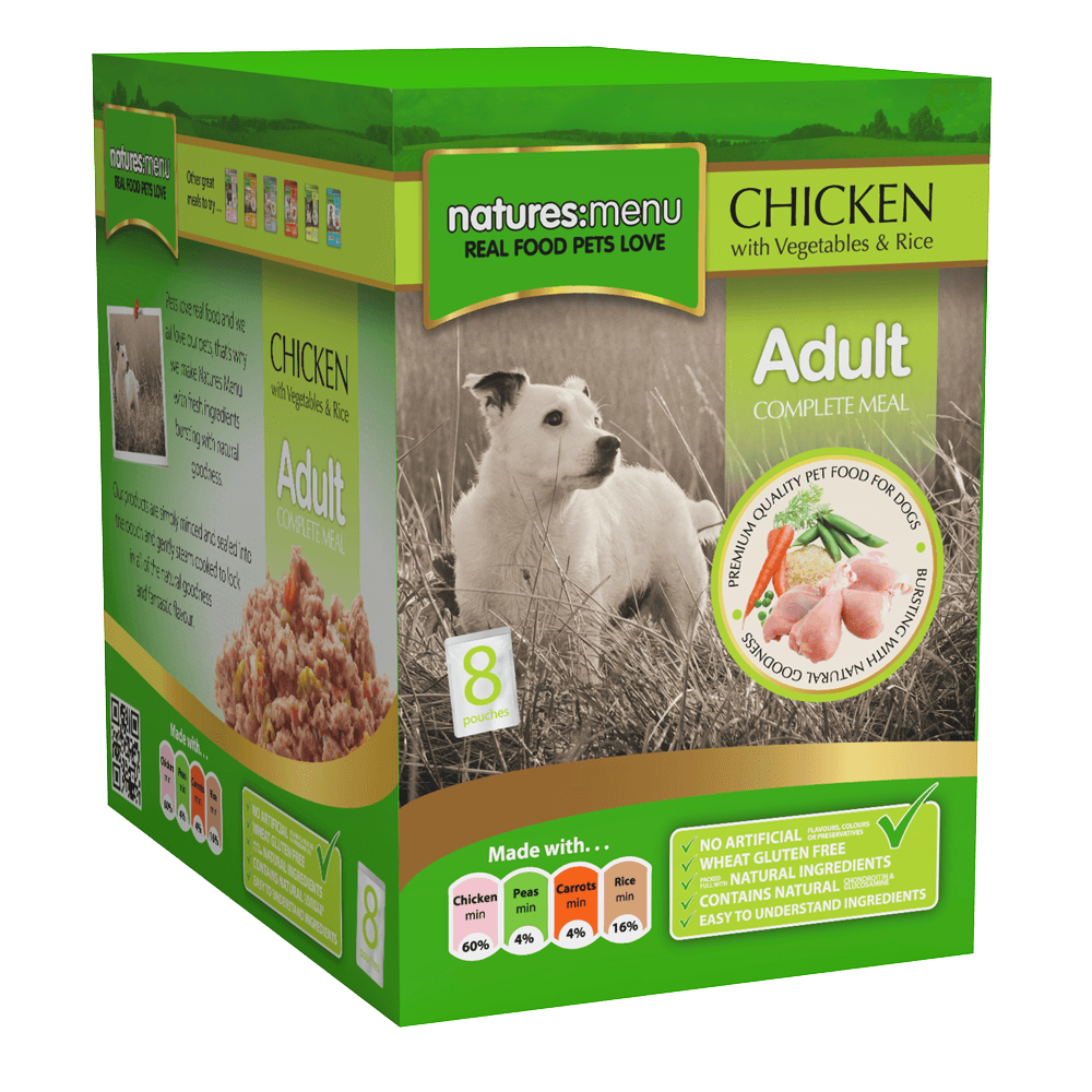 Natures Menu Dog Food Pouch Chicken with Vegetables & Rice 8x300g