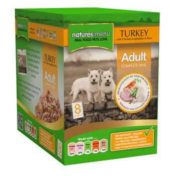Natures Menu Dog Food Pouch Turkey with Chicken 8x300g