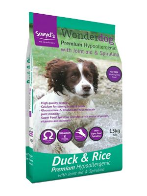 Sneyds Wonderdog Premium Hypoallergenic Duck & Rice 15kg