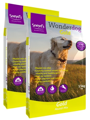<!-- 005 -->2 x Sneyds Wonderdog Gold 15kg Complete Dog Food 