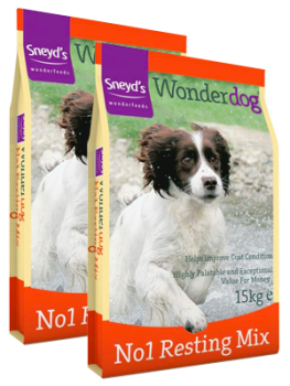 2 x Sneyds Wonderdog No1 Resting Mix 15kg Complete Dog Food 