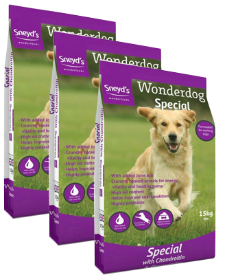 <!-- 001 --> 3 x Sneyd's Wonderdog Special 15kg Complete Dog Food
