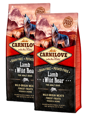 2 x Carnilove Lamb & Wild Boar Grain Free Dog Food 12kg