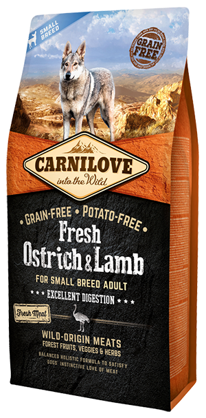 Carnilove Fresh Ostrich and Lamb Small Breed Grain Free Dog Food 1.5kg
