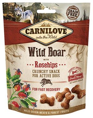 Carnilove Wild Boar with Rosehips Crunchy Grain Free Dog Treats 200g