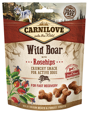 Carnilove Wild Boar with Rosehips Crunchy Grain Free Dog Treats 200g