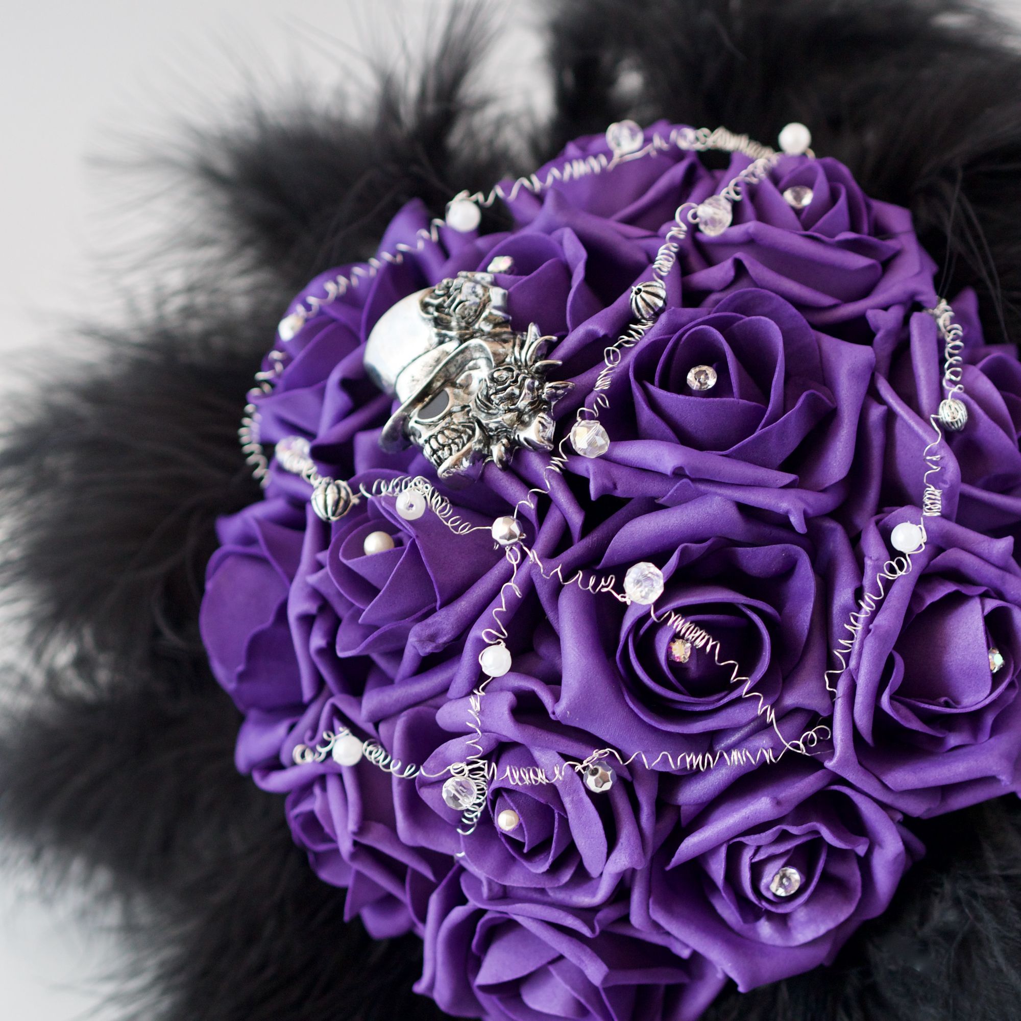 Purple gothic silk bouquet