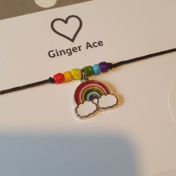 Bead Bracelet - Rainbow with rainbow charm