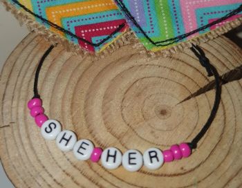 She/Her Bracelet - pink