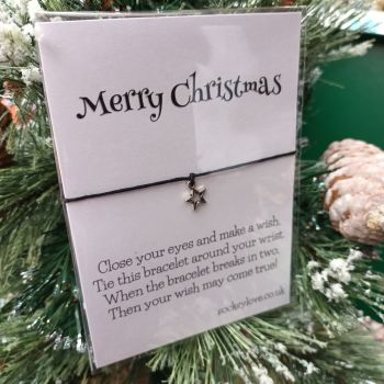 Wish Bracelet - Merry Christmas/star