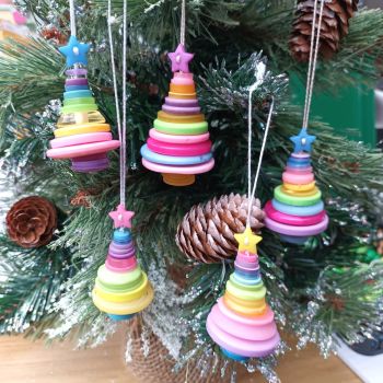 Button Tree - pastel rainbow