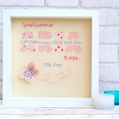 Welcome Baby Personalised Picture - JustSewHelen.com