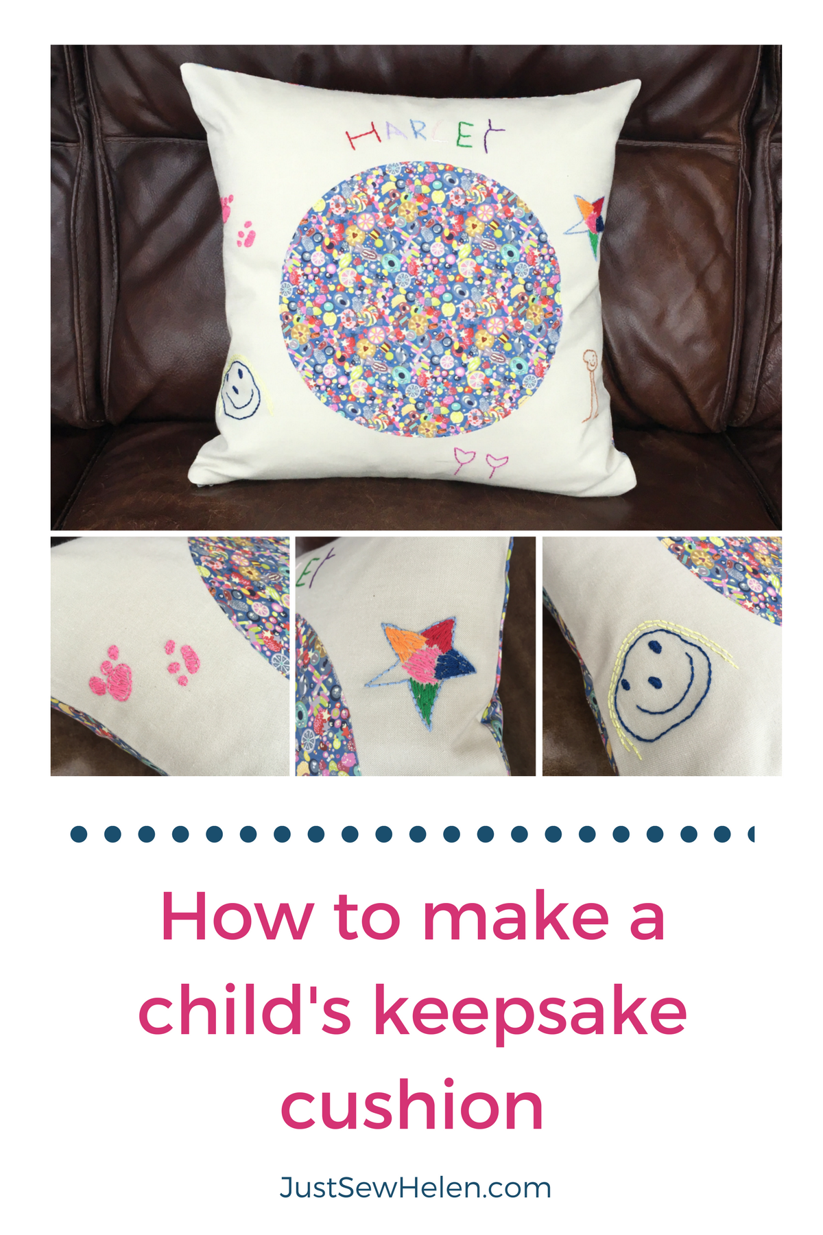 How to make a childs keepsake cushion - JustSewHelen.com