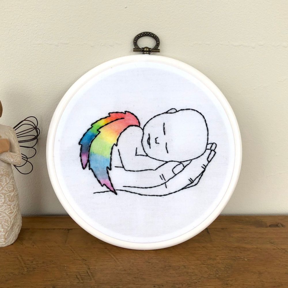<!-- 001 -->Rainbow Angel Baby Hoop Art - JustSewHelen.com