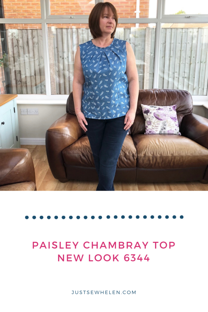Paisley Chambray Top, New Look 6344, made by Just Sew Helen, #MCBN