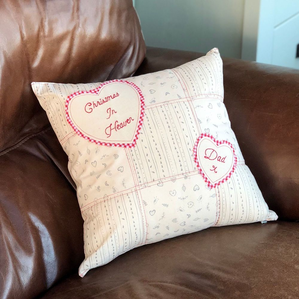 Christmas In Heaven Cushion, Remembrance pillow, in memory of Dad