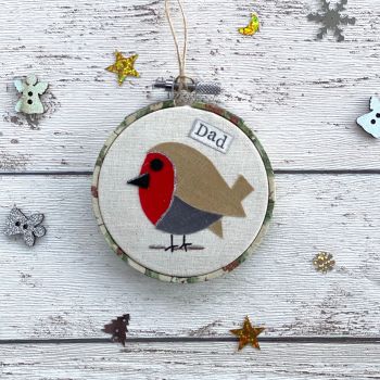 Christmas Remembrance Ornament - Robin MADE TO ORDER