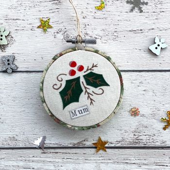 Christmas Remembrance Ornament - Holly MADE TO ORDER