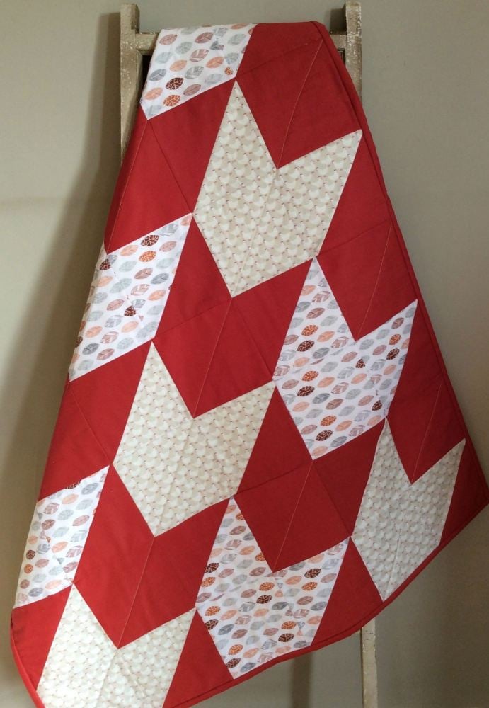 Baby Quilt - Burnt Orange and Lewis & Irene Little Hens