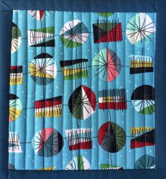 Mid Mod Quilted Place Mat (Main Teal and Lines Dark Grey)
