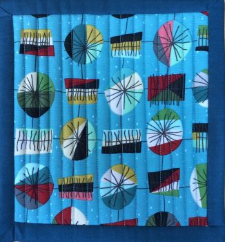 Mid Mod Quilted Place Mat (Main Teal and Waves Teal)