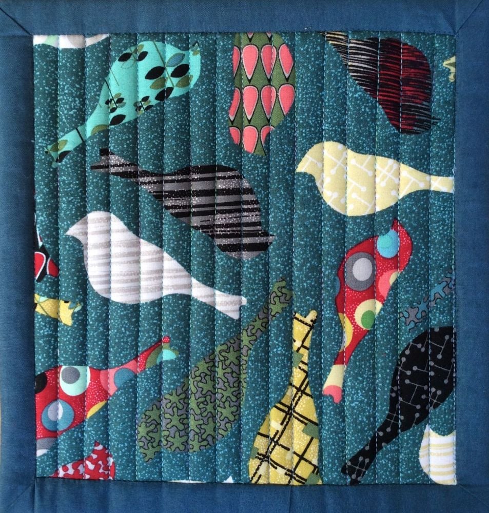 Mid Mod Quilted Place Mat (Bird Teal and Eye Teal)