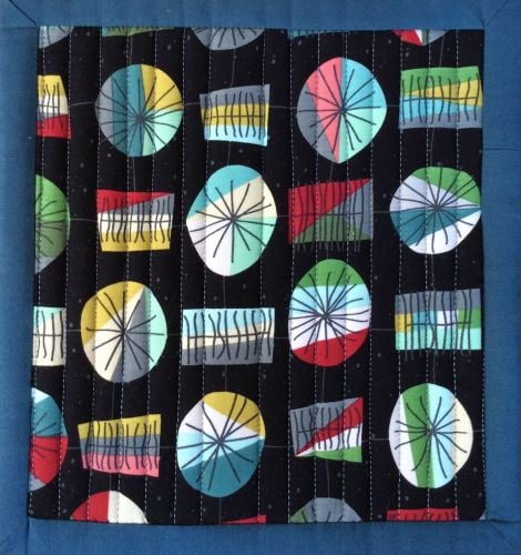 Mid Mod Quilted Place Mat (Main Black and Lines Red)