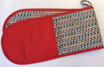 Oven Gloves (Multi-coloured - red)