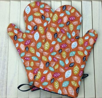 Oven Mitts (Nature Trail Leaves - Orange)
