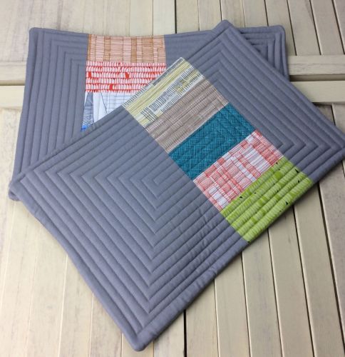 Set of Two Quilted Place Mats (Carkai Orange)