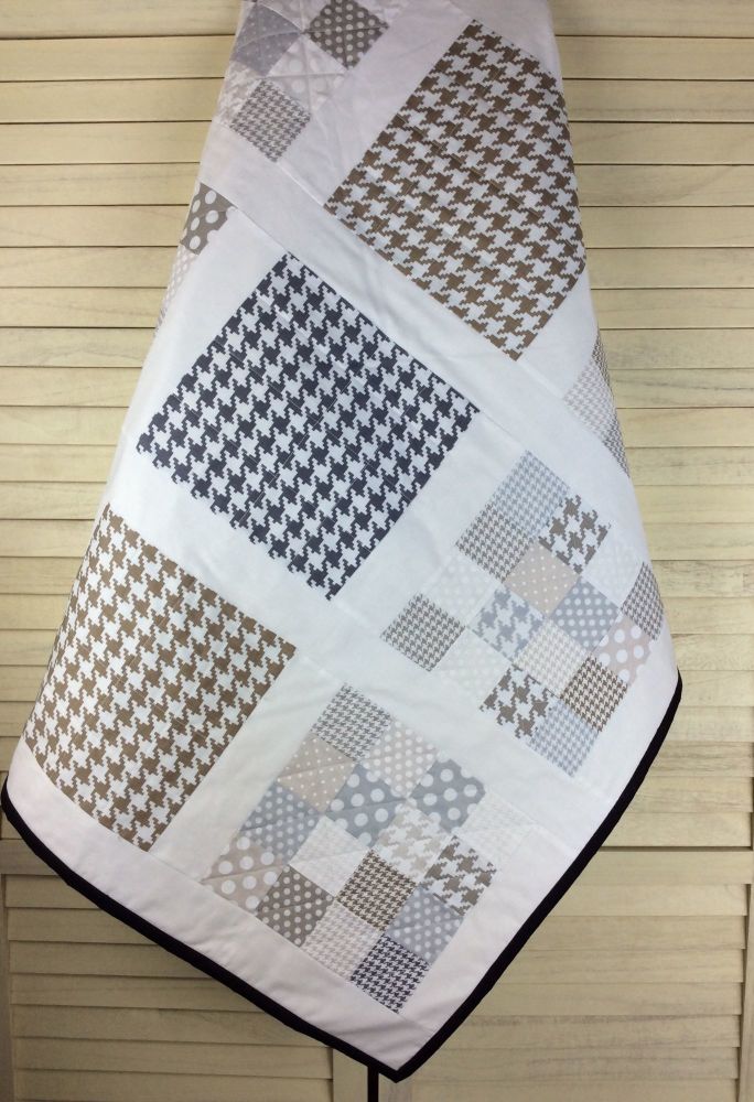 Patchwork Cot Quilt - Michael Miller - Modern Basics in Neutral