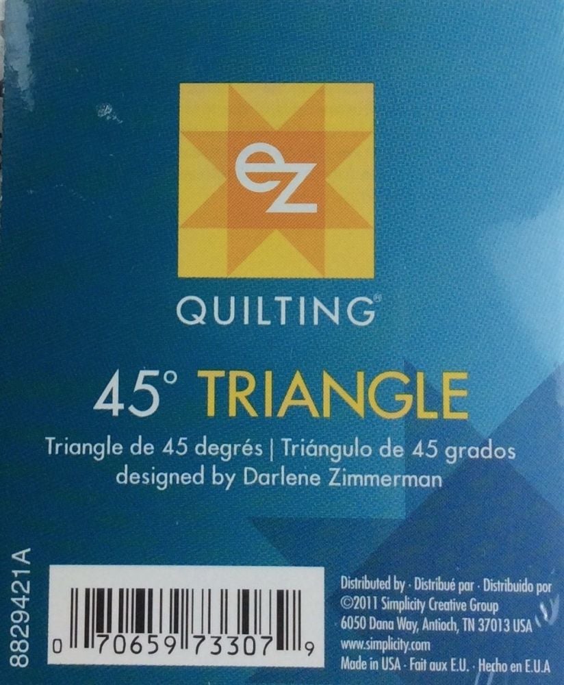EZ Simplicity Quilting  45° Triangle Template