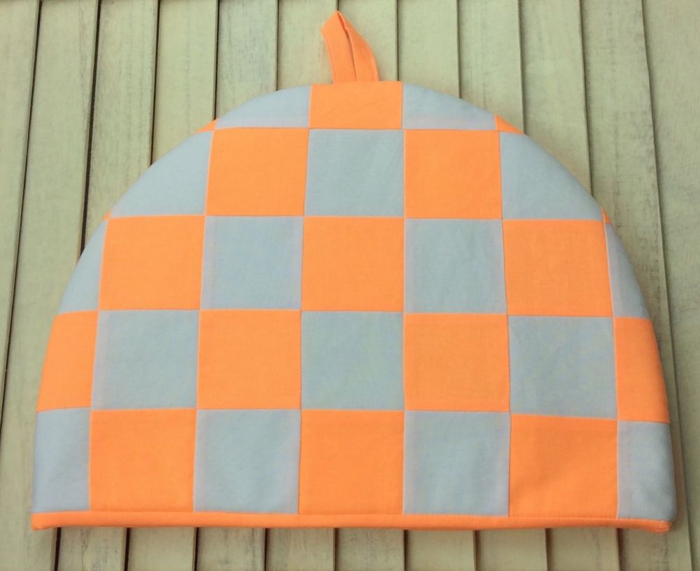 Tea Cosy - Fluorescent Orange and White