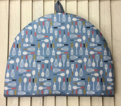 Tea Cosy - Lila's Kitchen Utensils (Blue)