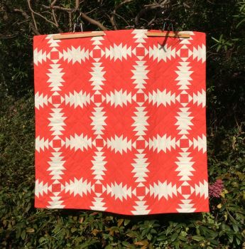 Pineapple Block Wall Hanging in Hot Tomato