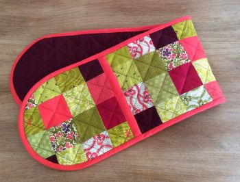 Floral Quilted Patchwork Heat Resistant Double Oven Gloves