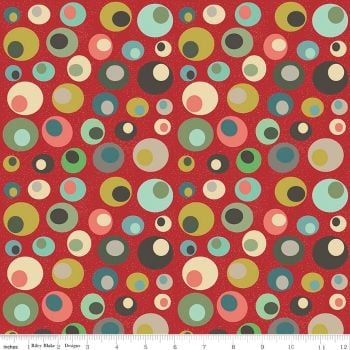 Penny Rose Fabrics - Mid Mod Circles in Red
