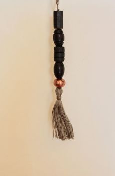 Tassel (Dark Brown and Bronze Beads with Taupe Tassel)