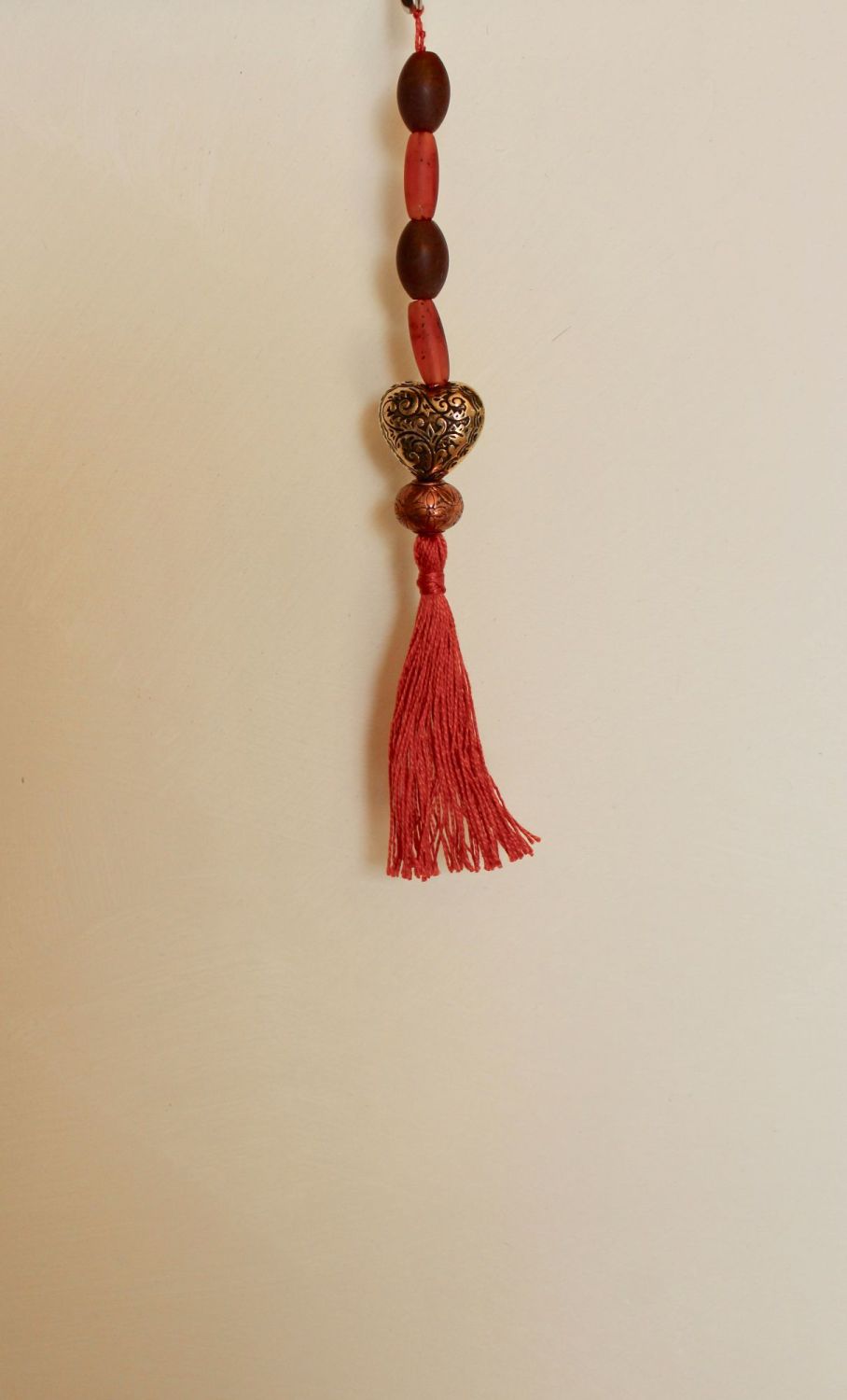 Tassel (Amber, Brown, Gold and Bronze Beads with Rust Thread)
