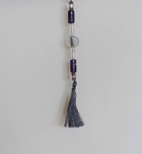 Tassel (Purple and White Beads with Grey Tassel(2))