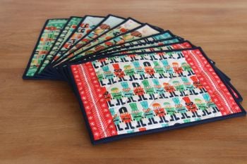 Nutcracker Christmas Quilted Place Mats and Coasters