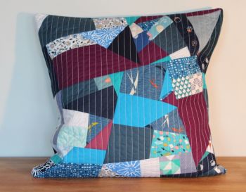 Blues Rules Quilted Envelope Cushion